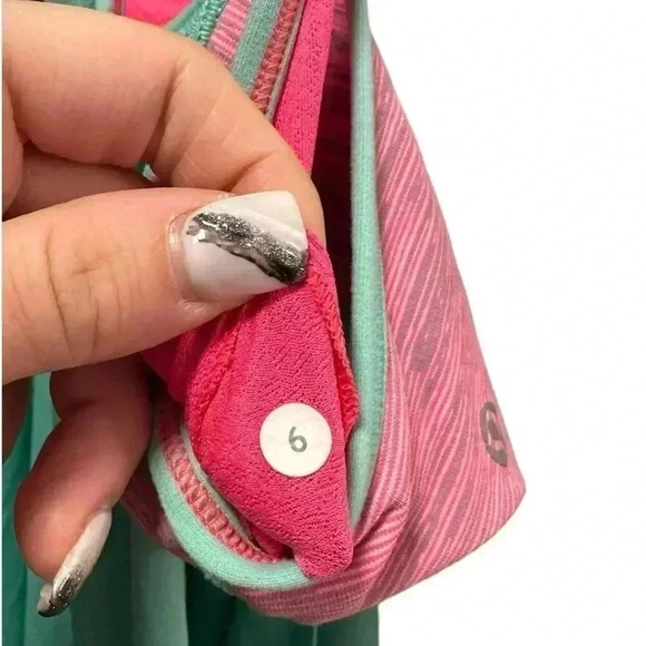 LULULEMON No Limits Tank Top Opal Neon Pink SEA-FOAM GREEN AND PINK TANK TOP - Picture 5 of 8